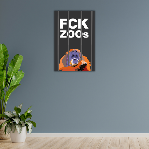 "FCK ZOOs" (Leinwandprint 90x60cm)