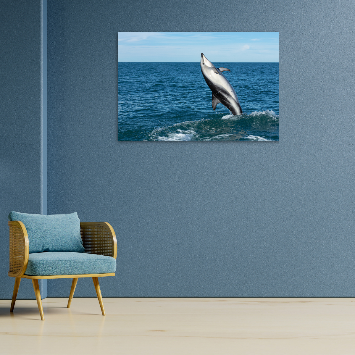 Schwarzdelfin (Leinwandprint 60x90cm)