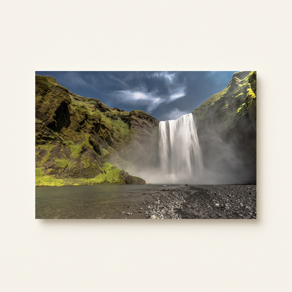 Skogafoss-Wasserfall Island (Leinwandprint 60x90cm)