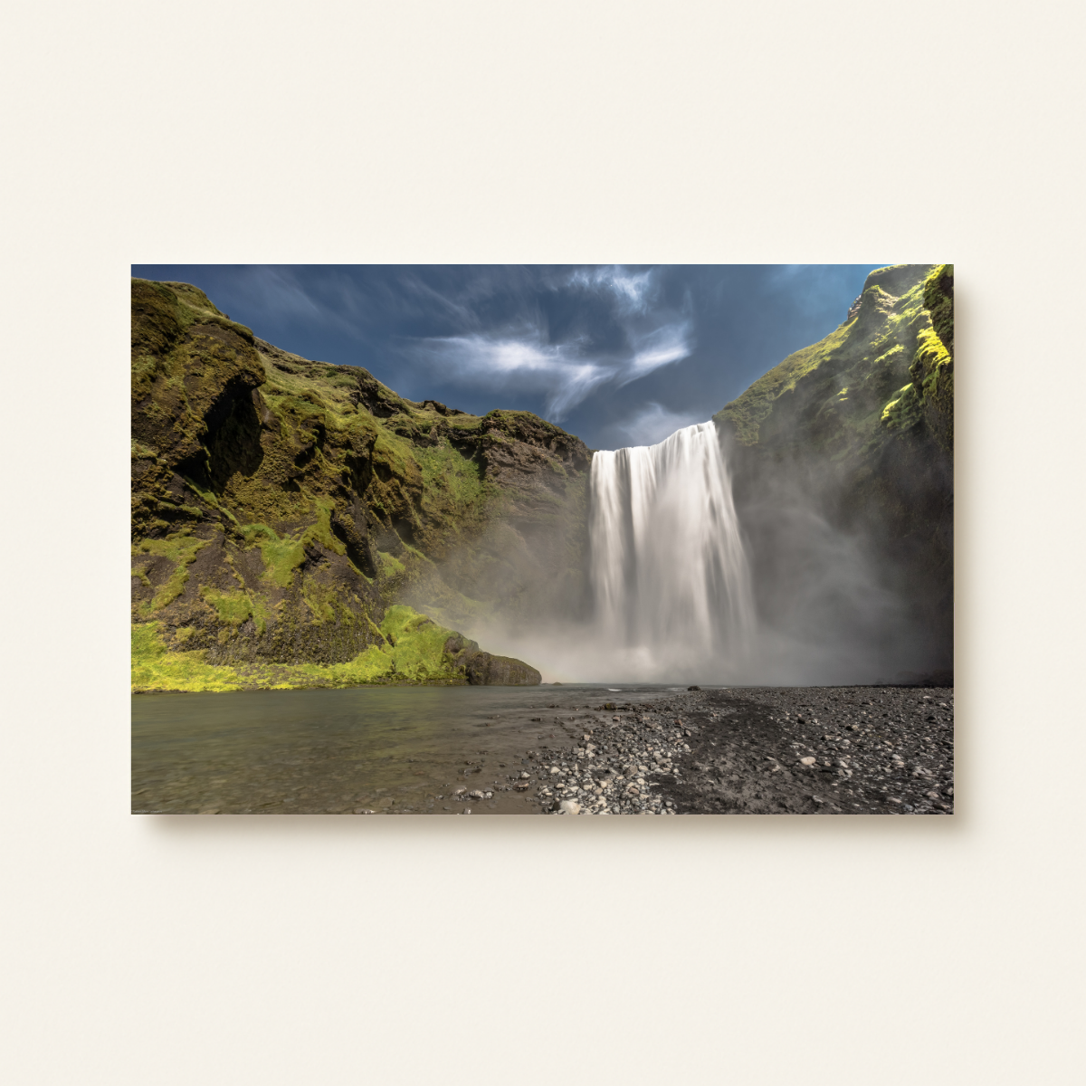 Skogafoss-Wasserfall Island (Leinwandprint 60x90cm)