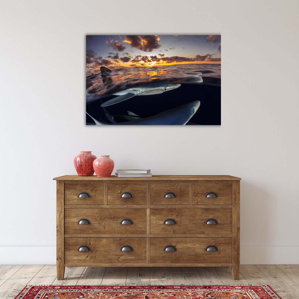 Blauhaie (Leinwandprint 60x90cm)