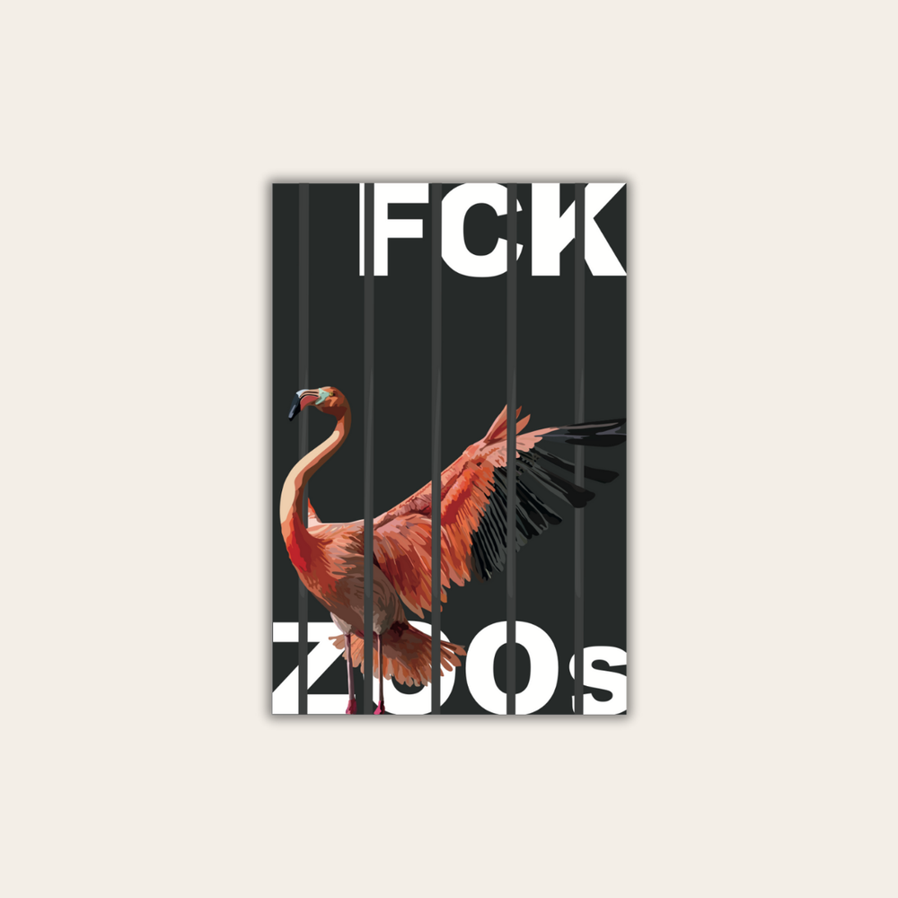"FCK ZOOs" Flamingo (Leinwandprint 90x60cm)