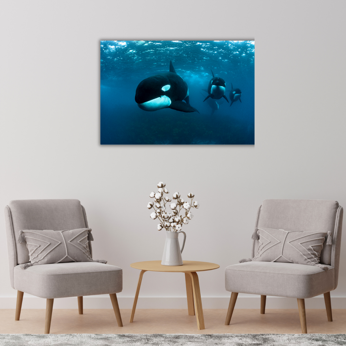 Orcas (Leinwandprint 60x90cm)