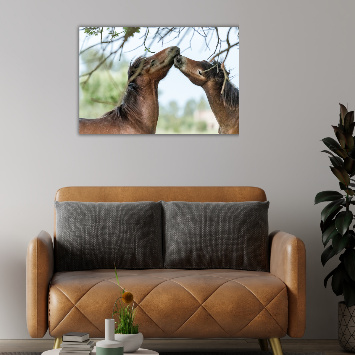 Wildpferdepaar (Leinwandprint 60x90cm)