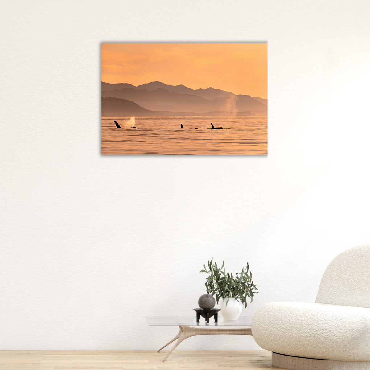 Orcafamilie (Leinwandprint 60x90cm)