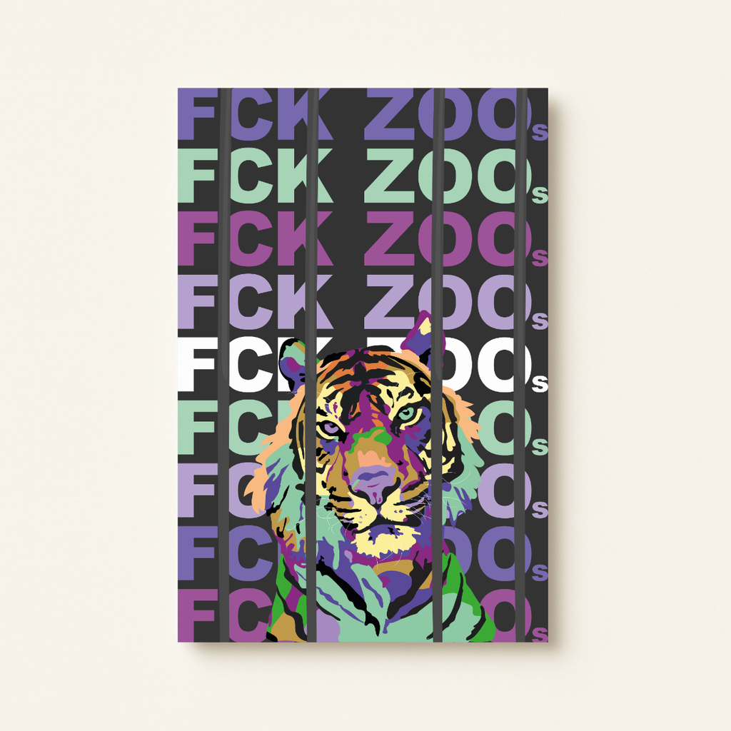 "FCK ZOOs" Tiger (Leinwandprint 90x60cm)