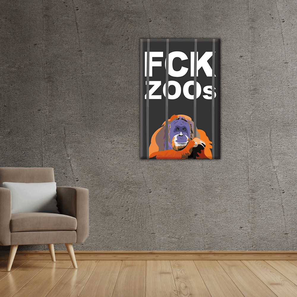 "FCK ZOOs" (Leinwandprint 90x60cm)