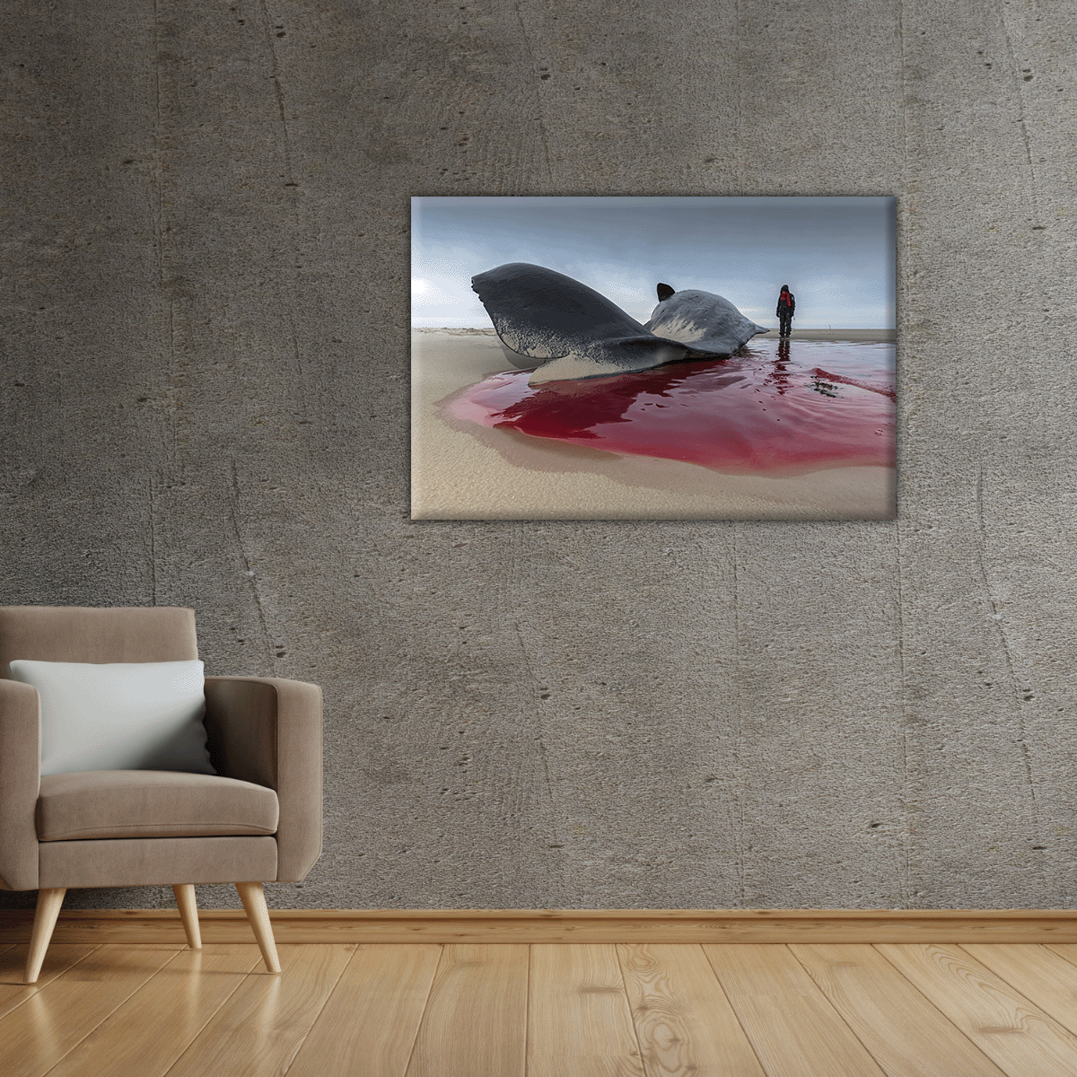Pottwalstrandung 2.0 (Leinwandprint 60x90cm)