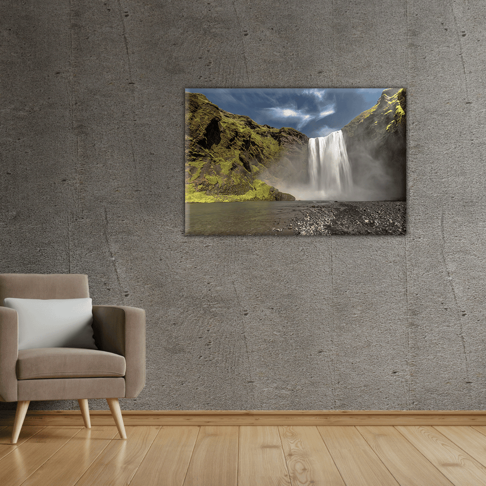 Skogafoss-Wasserfall Island (Leinwandprint 60x90cm)