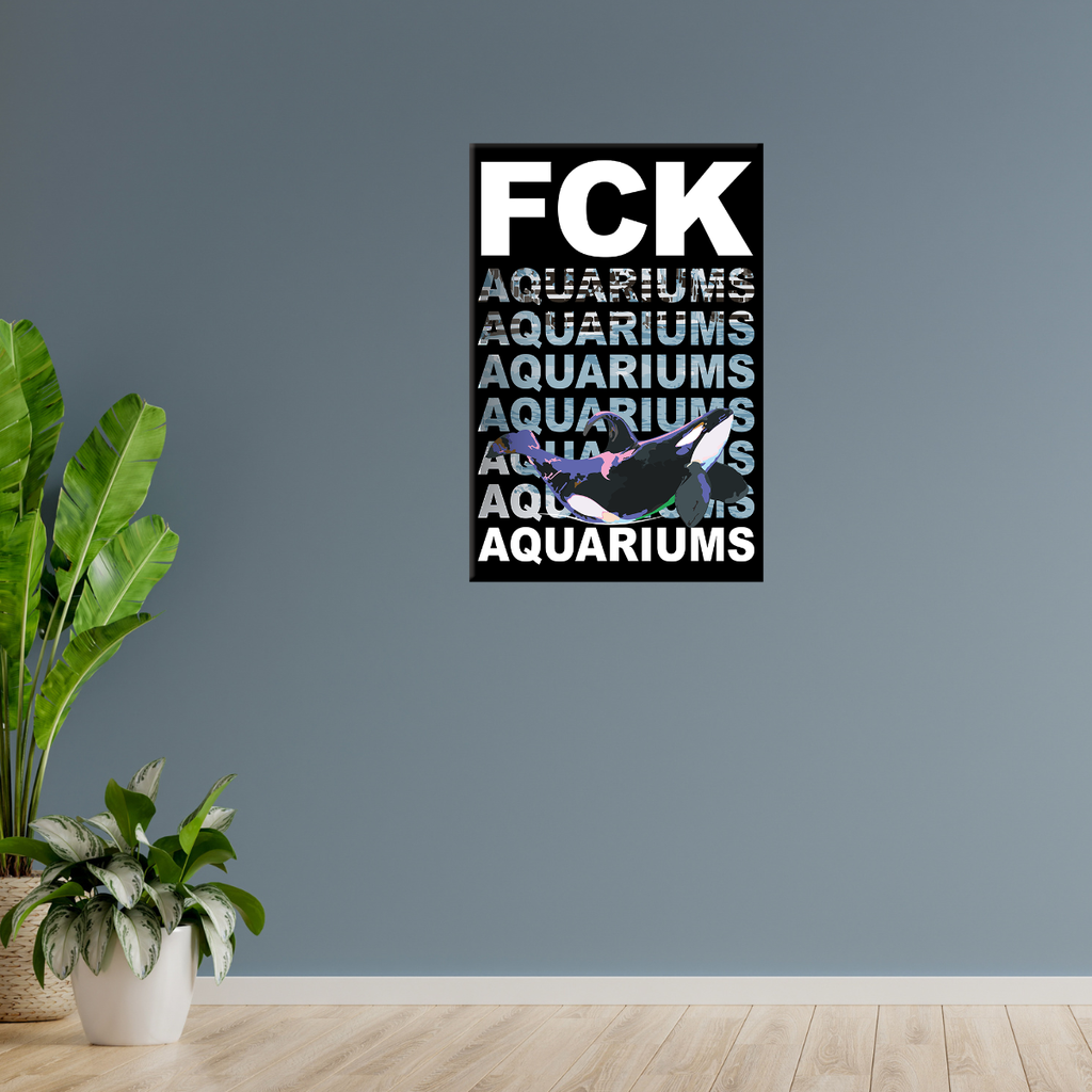 "FCK AQUARIUMs" Orca (Leinwandprint 90x60cm)