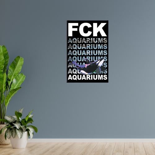 "FCK AQUARIUMs" Orca (Leinwandprint 90x60cm)