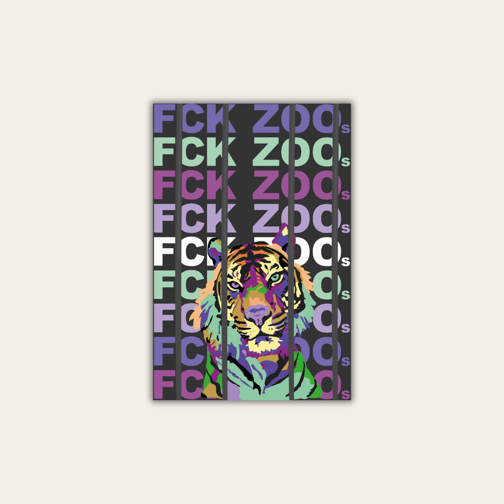 "FCK ZOOs" Tiger (Leinwandprint 90x60cm)