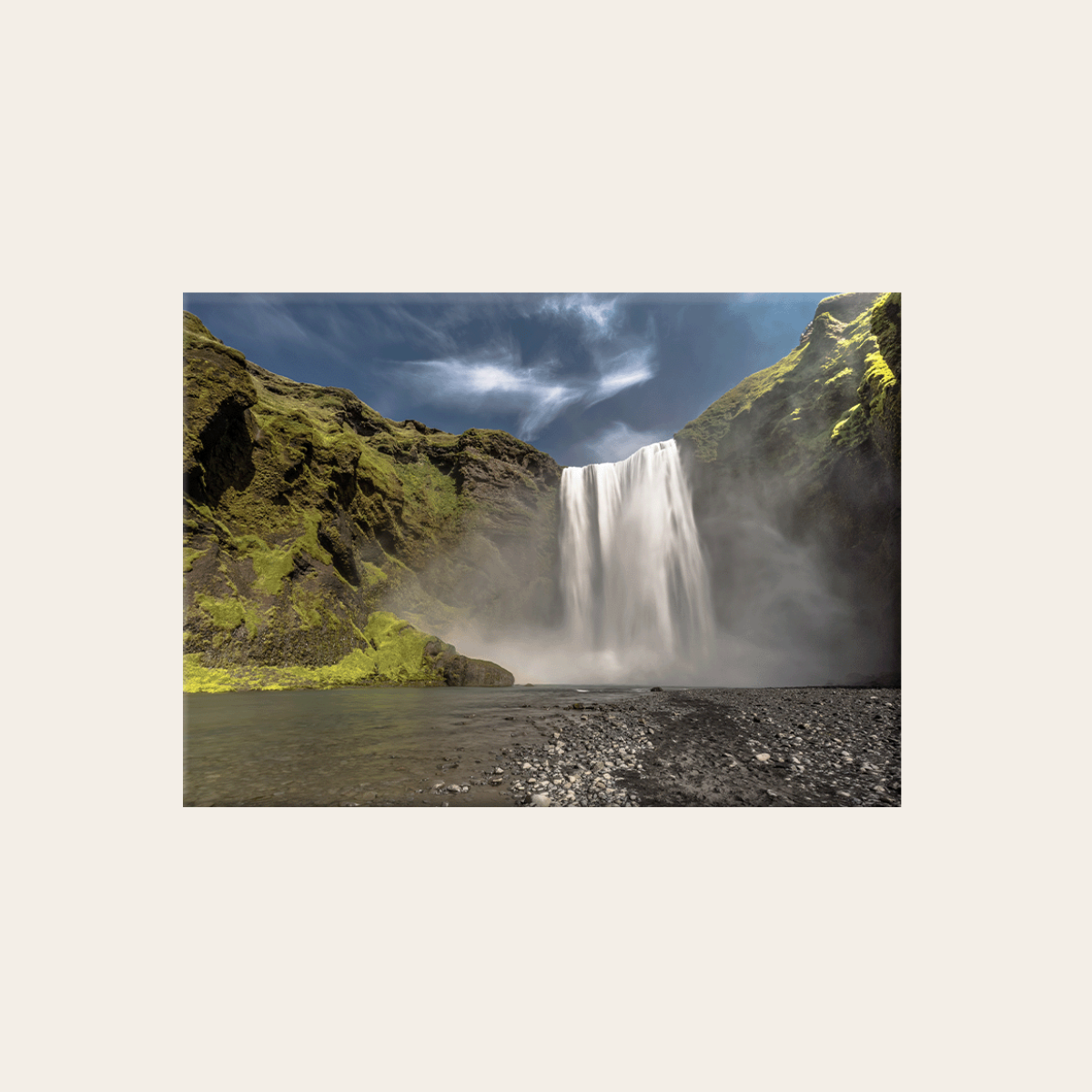 Skogafoss-Wasserfall Island (Leinwandprint 60x90cm)